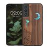 Θήκη Kwmobile για Samsung Galaxy S21 FE, Καφέ/Πολύχρωμη, Ξύλο/Σιλικόνη, 56172.07