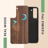 Θήκη Kwmobile για Samsung Galaxy S21 FE, Καφέ/Πολύχρωμη, Ξύλο/Σιλικόνη, 56172.07