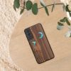 Θήκη Kwmobile για Samsung Galaxy S21 FE, Καφέ/Πολύχρωμη, Ξύλο/Σιλικόνη, 56172.07