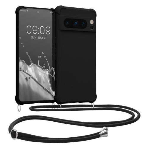 Θήκη Kwmobile με κορδόνι για Google Pixel 8 Pro, μαύρη, σιλικόνη, 61868.01