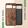 Θήκη Kwmobile για Google Pixel 8, Καφέ, Ξύλο/Σιλικόνη, 61875.02
