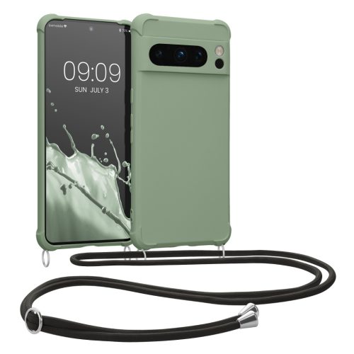 Θήκη Kwmobile με κορδόνι για Google Pixel 8 Pro, ανοιχτό πράσινο, σιλικόνη, 61868.172