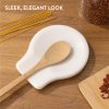 Set 2 suporturi pentru lingura Navaris din marmura, antiderapante, alb, 61947.01