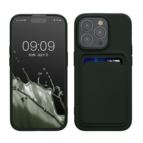 Θήκη Kwmobile για Apple iPhone 15 Pro, Σκούρο πράσινο, Σιλικόνη, 62019.8