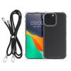 Θήκη Kwmobile με αποσπώμενο κορδόνι για Apple iPhone 15 Pro, Διαφανής/Μαύρη, Πολυανθρακικό, 62039.01