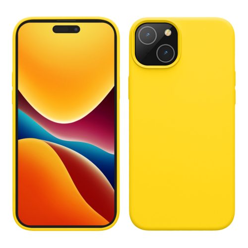Θήκη Kwmobile για Apple iPhone 15, Κίτρινη, Σιλικόνη, 61953.165