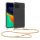 Θήκη Kwmobile με κορδόνι για Apple iPhone 15, Διαφανής/Χρυσή, Σιλικόνη, 62029.21