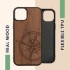 Θήκη Kwmobile για Apple iPhone 15 Plus, Καφέ, Ξύλο/Σιλικόνη, 62012.01