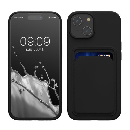Θήκη Kwmobile για Apple iPhone 15, Μαύρη, Σιλικόνη, 62017.01