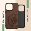 Θήκη Kwmobile για Apple iPhone 15 Pro Max, Καφέ, Ξύλο/Σιλικόνη, 62014.01