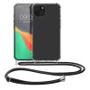 Θήκη Kwmobile με κορδόνι για Apple iPhone 15 Plus, Διαφανής/Μαύρη, Σιλικόνη, 62034.01