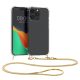 Θήκη Kwmobile με κορδόνι για Apple iPhone 15 Pro Max, Διαφανής/Χρυσή, Σιλικόνη, 62032.21