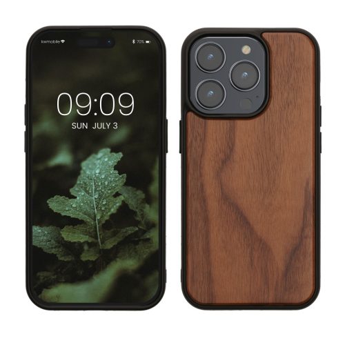 Θήκη Kwmobile για Apple iPhone 15 Pro, Καφέ, Ξύλινη/Σιλικόνη, 62009.18
