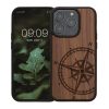 Θήκη Kwmobile για Apple iPhone 15 Pro, Καφέ, Ξύλο/Σιλικόνη, 62013.01