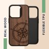 Θήκη Kwmobile για Apple iPhone 15 Pro, Καφέ, Ξύλο/Σιλικόνη, 62013.01
