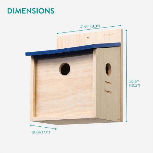 Hranitoare de pasari Navaris, cu 2 pereti frontali, 21x18x26 cm, NAV000025VD001C