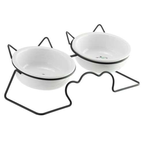 Set 2 boluri pisici Navaris, 350 ml, ergonomic si inaltat, ceramica, NAV000025YB001C