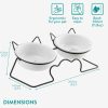 Set 2 boluri pisici Navaris, 350 ml, ergonomic si inaltat, ceramica, NAV000025YB001C