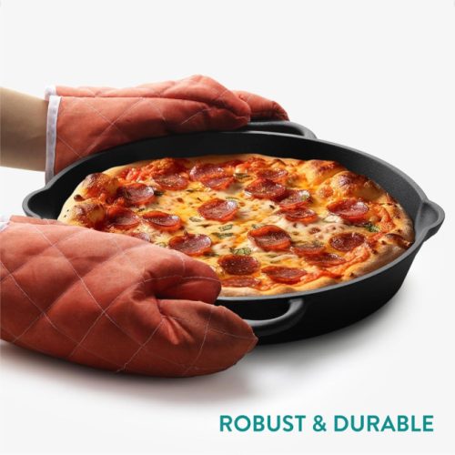 Τηγάνι από χυτοσίδηρο Navaris για κουζίνα / φούρνο / γκριλ - 30,6 εκ - μαύρο, NAV0000100Q004C