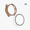 Σετ 2 θήκες Kwmobile με τζάμι ασφαλείας για Samsung Galaxy Watch 6, Κρεμ/Διαφανές, Πλαστικό, KWM000024TC002C