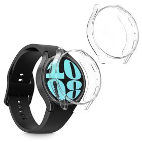   Σετ 2 θηκών Kwmobile για Samsung Galaxy Watch 6, Διαφανές, Σιλικόνη, KWM000024TG001C