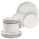 Set 18 piese vesela Navaris, 6 persoane, 27 cm, farfurii si boluri, alb, Ceramica/ceramica
