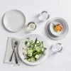 Set 18 piese vesela Navaris, 6 persoane, 27 cm, farfurii si boluri, alb, Ceramica/ceramica