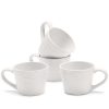 Set 4 Cani Navaris Linen Artisan, 350ml, 4 piese, alb, ceramica, NAV001WX8DR028C