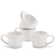 Set 4 Cani Navaris Linen Artisan, 350ml, 4 piese, alb, ceramica, NAV001WX8DR028C