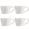 Set 4 Cani Navaris Linen Artisan, 350ml, 4 piese, alb, ceramica, NAV001WX8DR028C