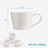 Set 4 Cani Navaris Linen Artisan, 350ml, 4 piese, alb, ceramica, NAV001WX8DR028C