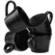 Set 4 Cani Navaris Linen Artisan, 350ml, 4 piese, negru, ceramica, NAV001WX8DR029C