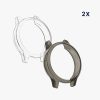 Σετ 2 θηκών Kwmobile για Garmin Vivomove 3S, Διαφανές/Μαύρο, Σιλικόνη, KWM000024UL002C