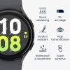 Σετ 2 προστατευτικών μεμβρανών Kwmobile για Samsung Galaxy Watch 5, Διαφανές/Μαύρο, Πολυμερές, KWM000024WG001C
