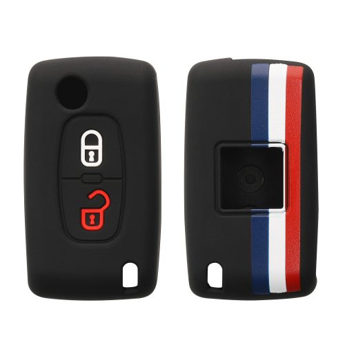 Κάλυμμα κλειδιού αυτοκινήτου Kwmobile για Peugeot/Citroen 2 Κουμπιά, Πολύχρωμο, Σιλικόνη, KWM0000093T004C