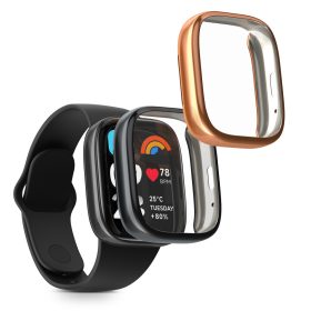   Σετ 2 θηκών Kwmobile για Xiaomi Redmi Watch 3 Active, Μαύρο/Ροζ, Σιλικόνη, KWM000024YF002C