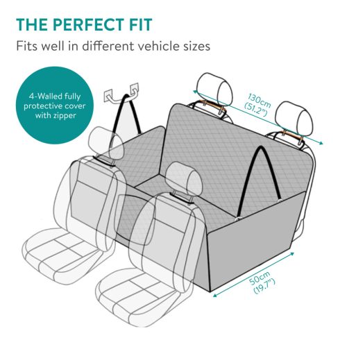 Husa auto pentru scaun caini Navaris, 4 pereti de protectie, waterproof, NAV0000272C001C