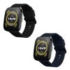 Σετ 2 ιμάντες Kwmobile για Amazfit Bip 5/GTR 4, Μαύρο/Σκούρο Μπλε, Σιλικόνη, KWM000024YT001C