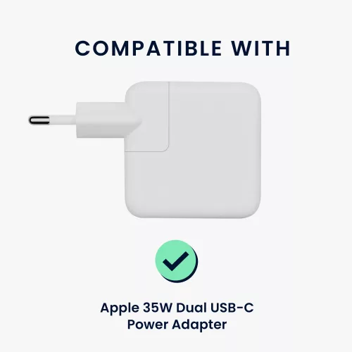 Κάλυμμα φορτιστή Kwmobile για Apple 35W Dual USB-C Power Adapter, Λευκό, Σιλικόνη, KWM000024YY001C