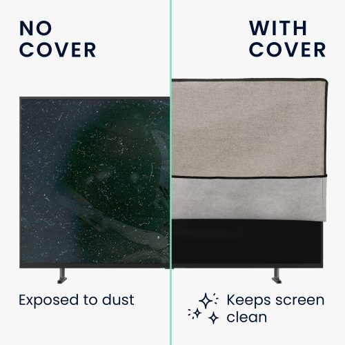 Κάλυμμα λινό Kwmobile για τηλεόραση 55 ιντσών, Ανοιχτό καφέ, Ύφασμα, KWM000017VD003C