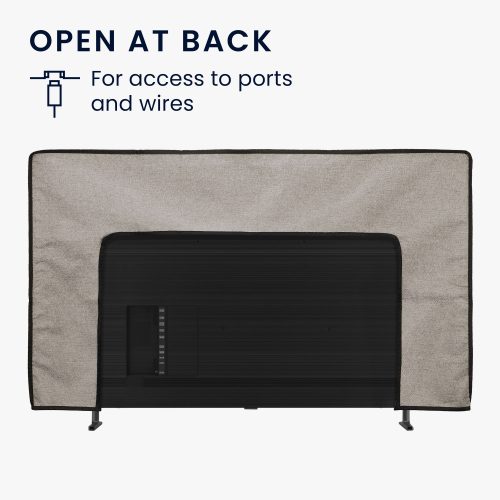 Κάλυμμα λινό Kwmobile για τηλεόραση 55 ιντσών, Ανοιχτό καφέ, Ύφασμα, KWM000017VD003C