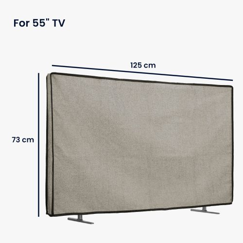Κάλυμμα λινό Kwmobile για τηλεόραση 55 ιντσών, Ανοιχτό καφέ, Ύφασμα, KWM000017VD003C