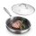 Tigaie mica din inox cu capac din sticla Navaris, 26 cm, pentru prajit si sotat, NAV0000272Y002C