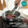Tigaie mica din inox cu capac din sticla Navaris, 26 cm, pentru prajit si sotat, NAV0000272Y002C