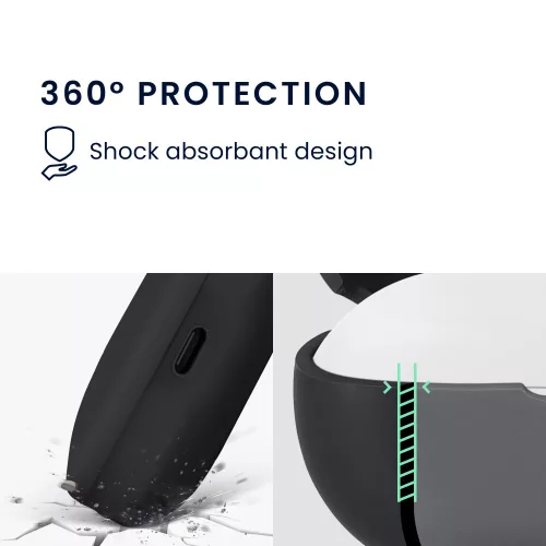 Θήκη ακουστικών Kwmobile για Xiaomi Redmi Buds 5, Μαύρη, Σιλικόνη, KWM0000251H001C