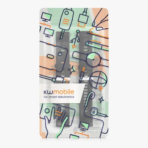 Σετ 2 ιμάντες Kwmobile για Xiaomi Mi Watch/Mi Watch Color Sport, Μαύρο, Σιλικόνη, KWM0000162Q007C