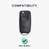Κάλυμμα κλειδιού αυτοκινήτου Kwmobile για Skoda/Κάθισμα 3 Κουμπιά, Γκρι/Μαύρο, Σιλικόνη, KWM000009SP018C