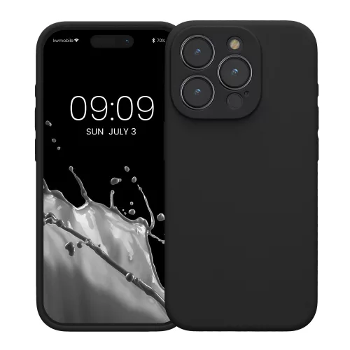 Θήκη Kwmobile για Apple iPhone 15 Pro, Μαύρη, Σιλικόνη, KWM000022OM003C