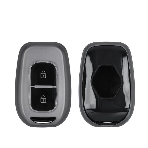 Κάλυμμα κλειδιού αυτοκινήτου Kwmobile για Dacia/Renault 2 Κουμπιά, Γκρι/Μαύρο, Σιλικόνη, KWM0000253C001C