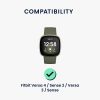 Σετ 4 αντάπτορες Kwmobile 20mm Strap Clip για Fitbit Versa 4/Versa 3/Sense 2, Black/Gold, Steel, KWM0000207I003C